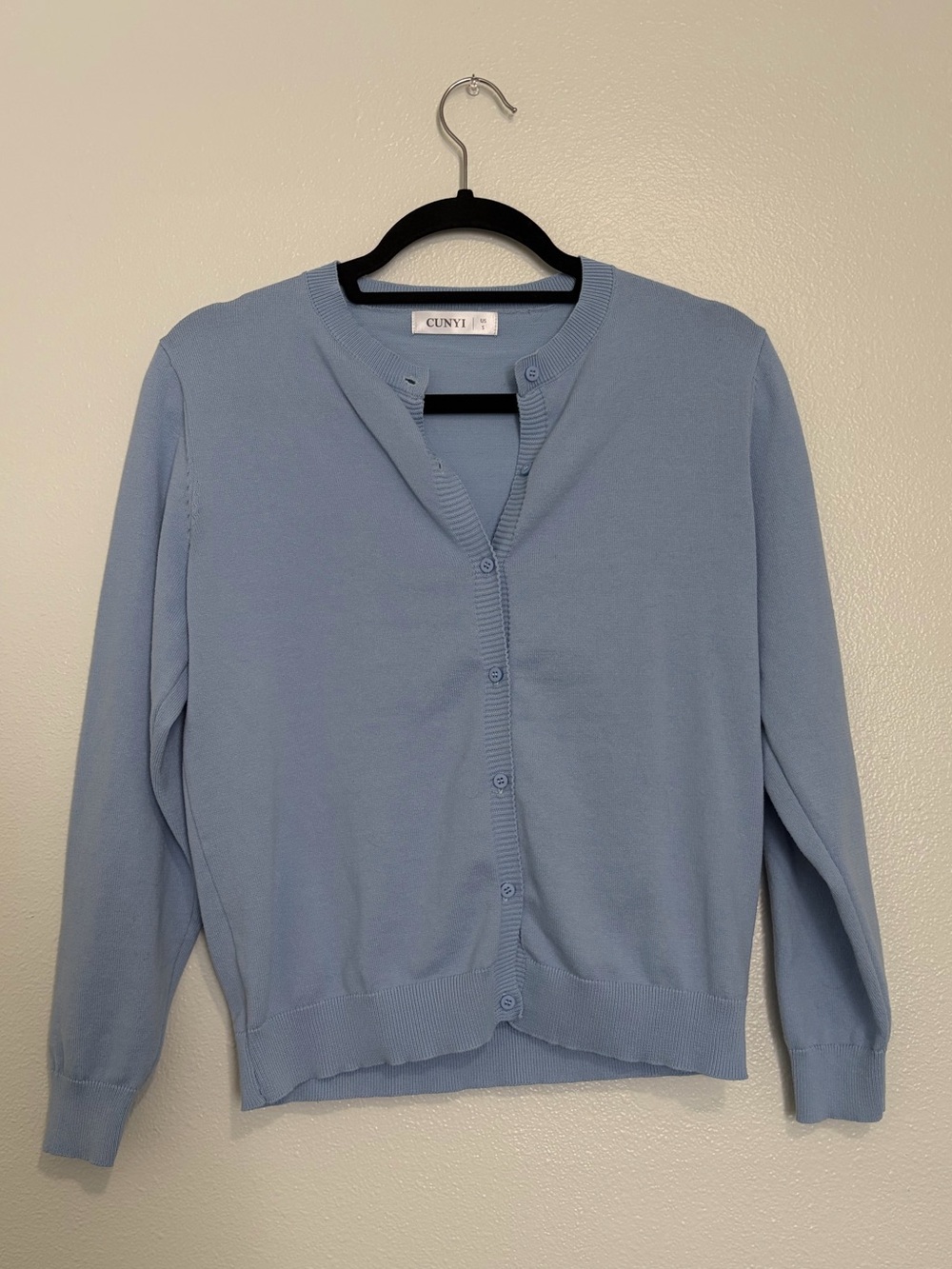 CUNYI Light Blue Button Front Cardigan Sweater Size Small